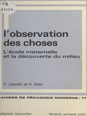 cover image of L'observation des choses